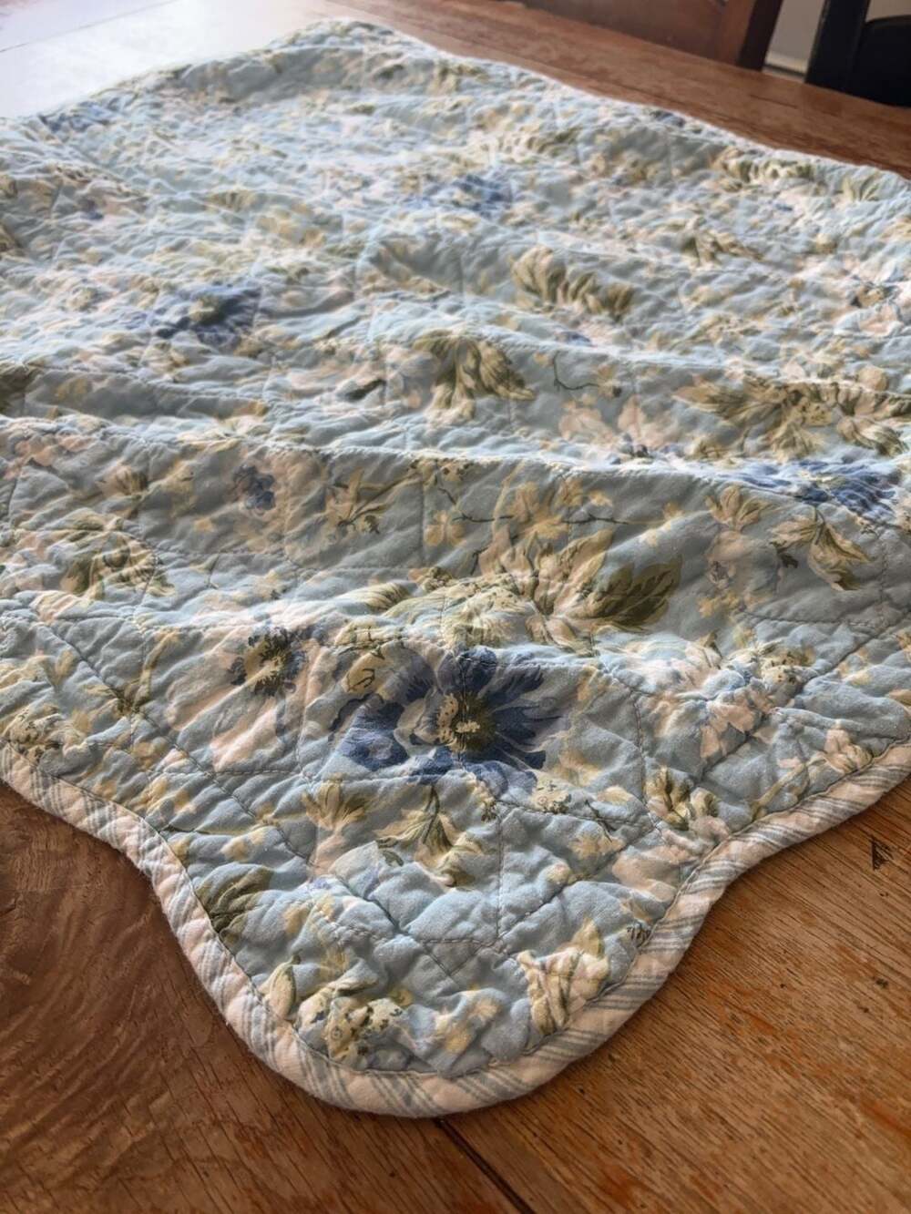 Laura Ashley Floral Quilted Pillow Sham Blue White - Picture 3 of 9